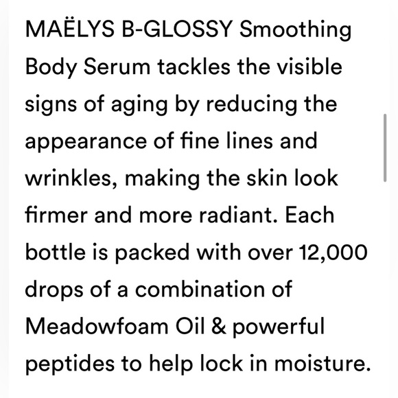 NIB MAËLYS B-GLOSSY Smoothing Body Serum - Picture 6 of 7